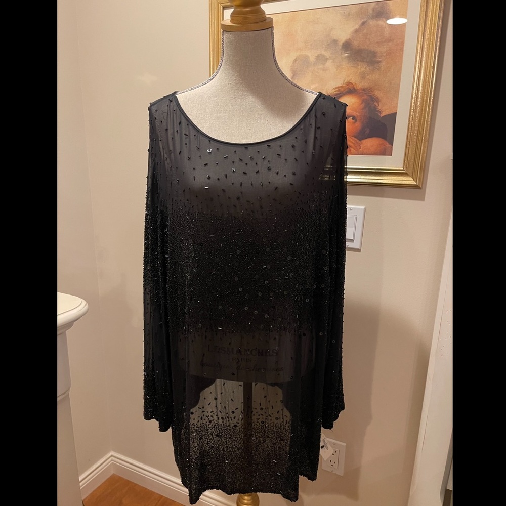 Black beaded Emanuel Ungaro Top.